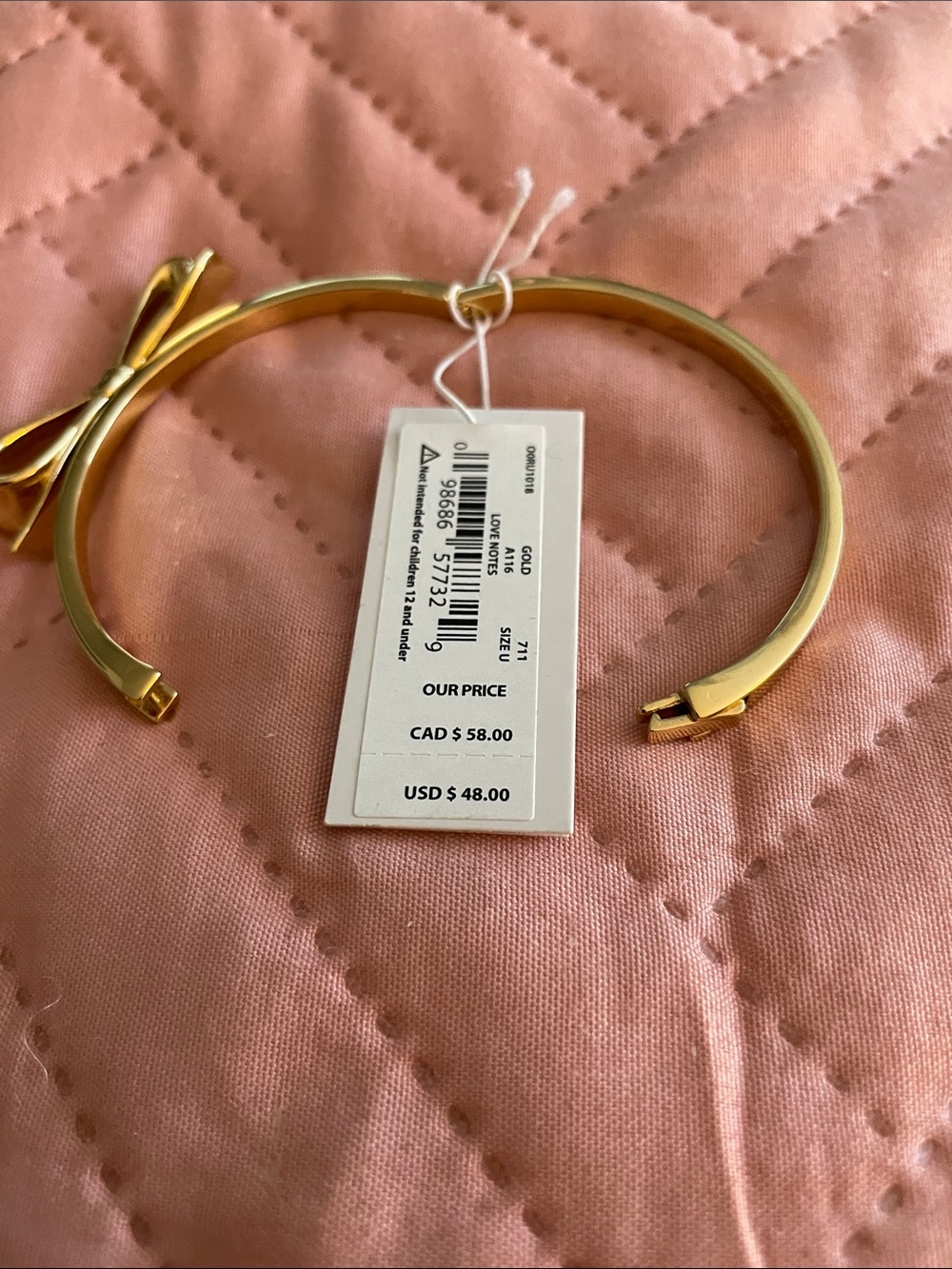 kate spade gold-tone bow bangle with clasp NWT - Picture 6 of 7